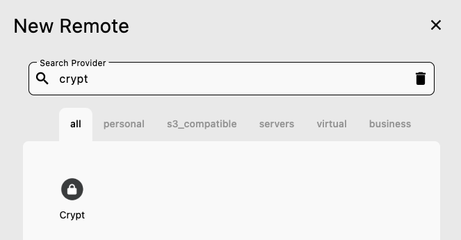 Create encrypted remote in RcloneView