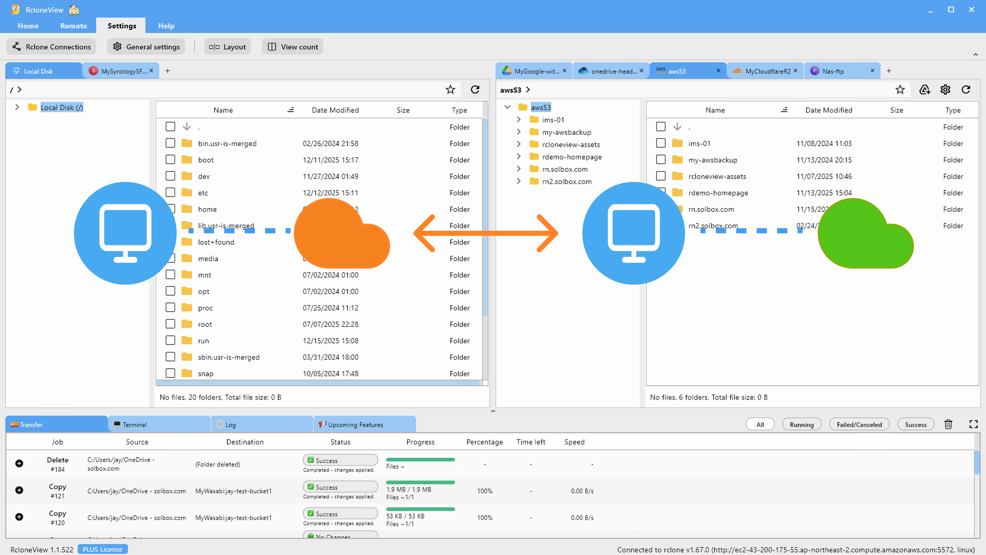Bisync bidirectional transfer configuration in RcloneView
