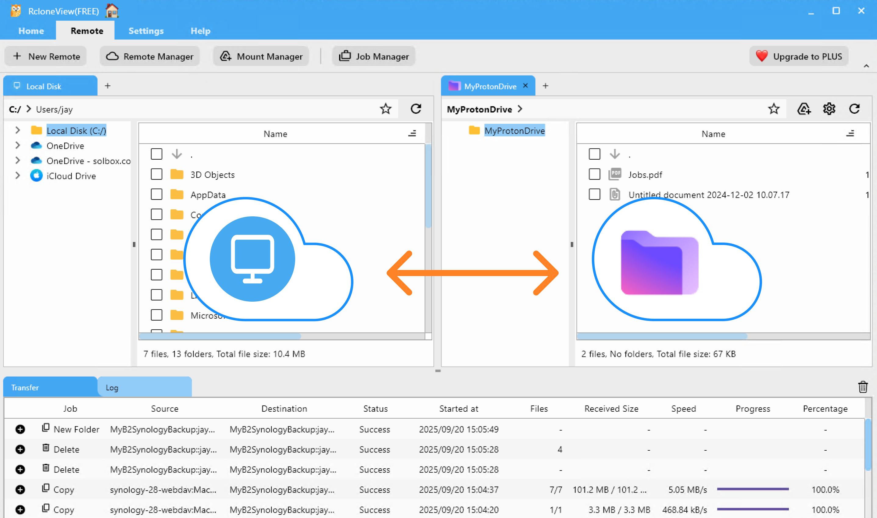 open local disk and proton drive