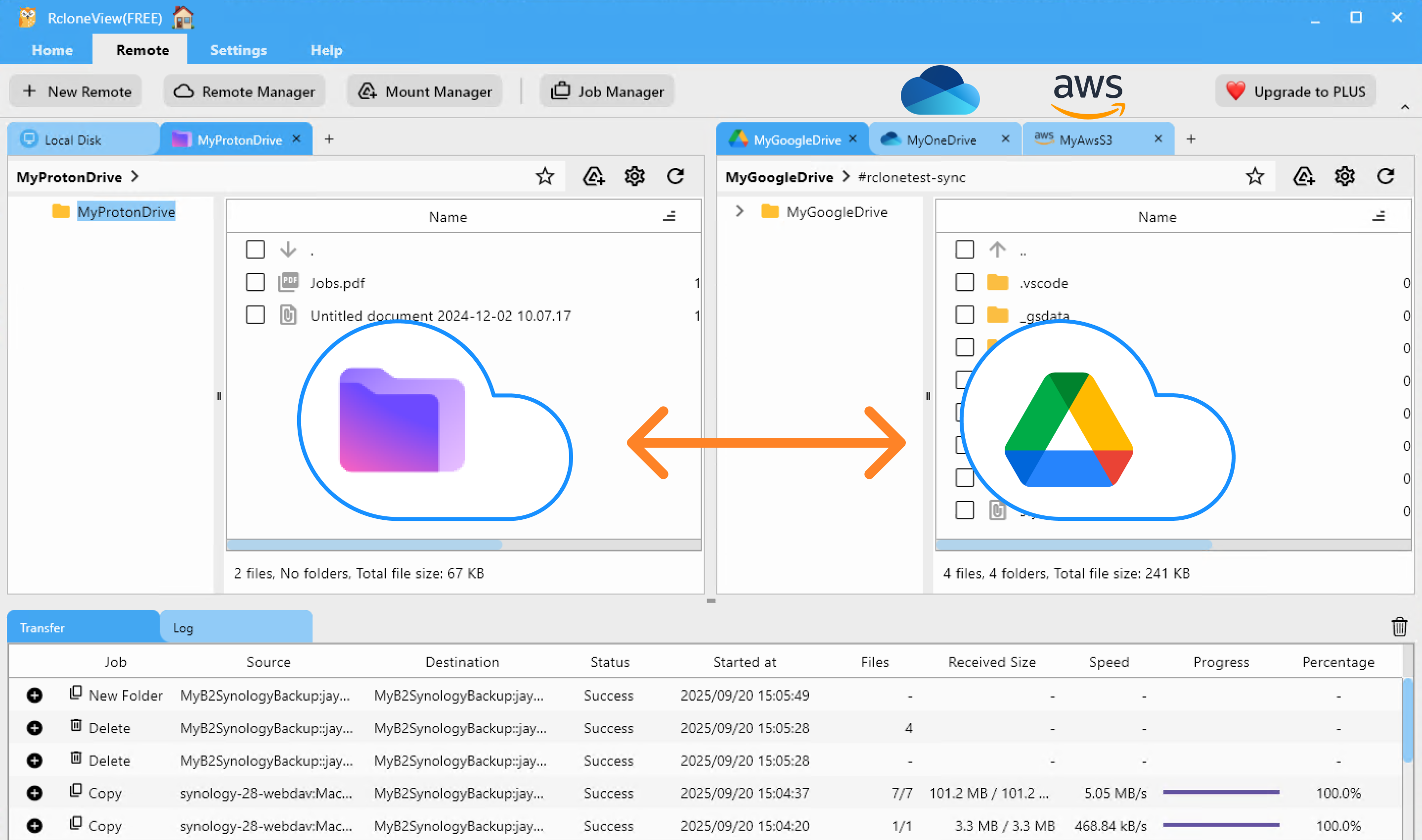 open proton drive and google drive