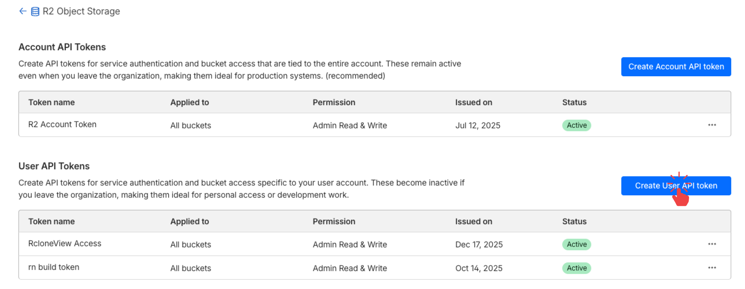 cloudflare create user api token