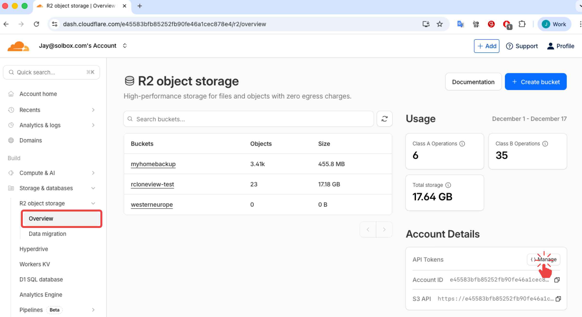 cloudflare manage r2 api token