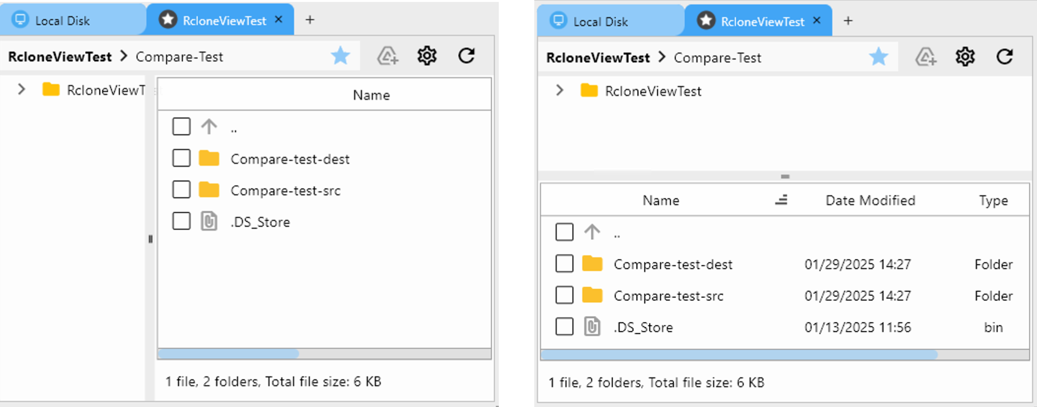 Two-pane Explorer layout