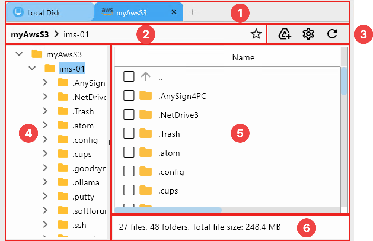 file explorer panel layout
