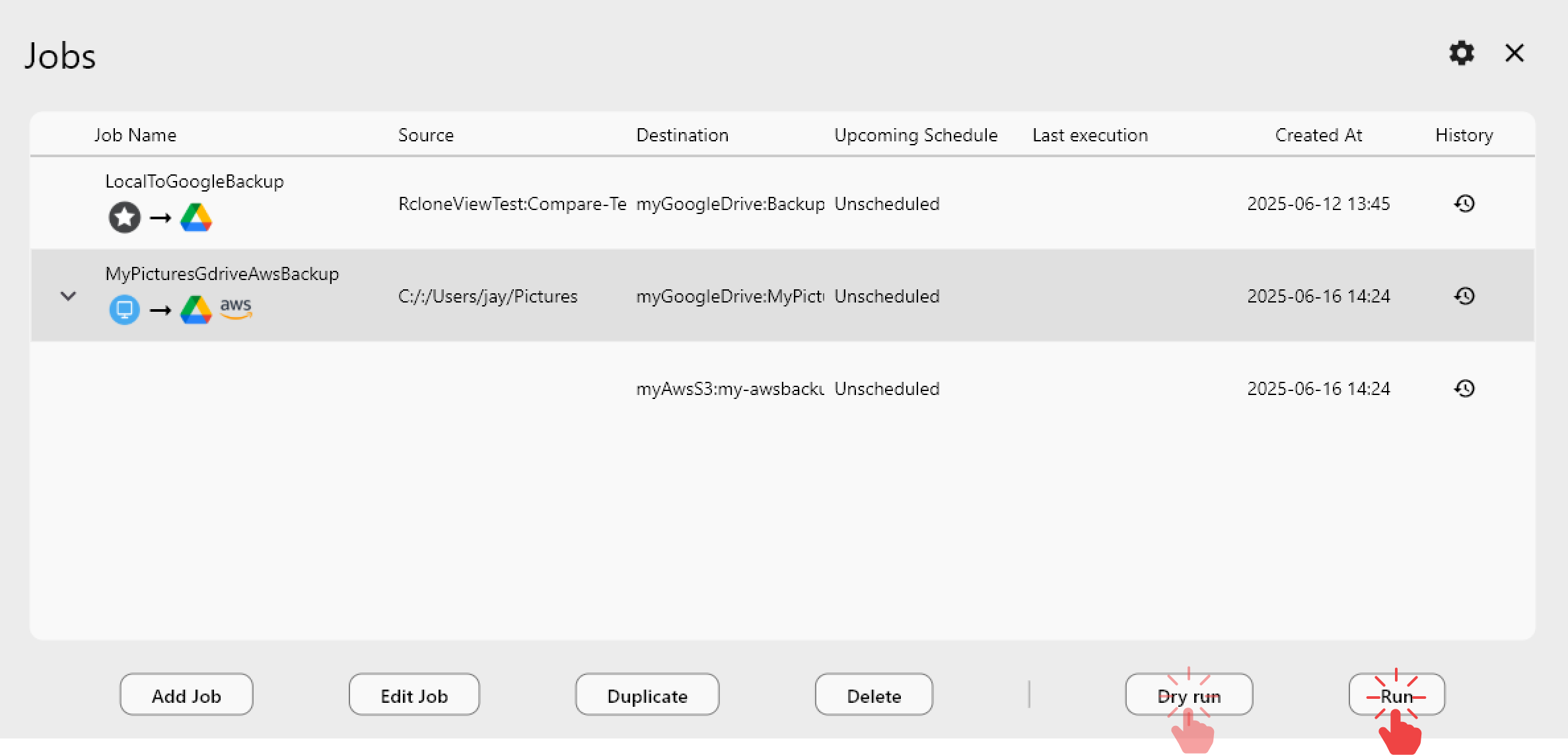 Configure filter rules in RcloneView jobs