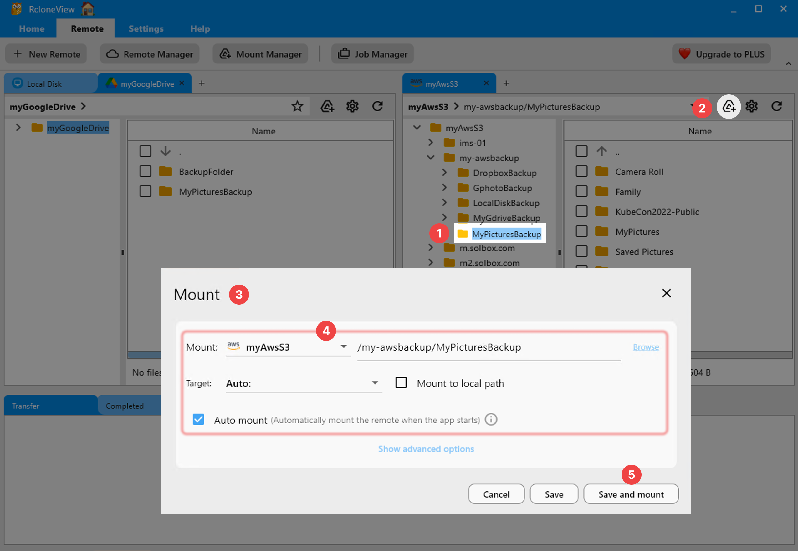 mount from remote explorer