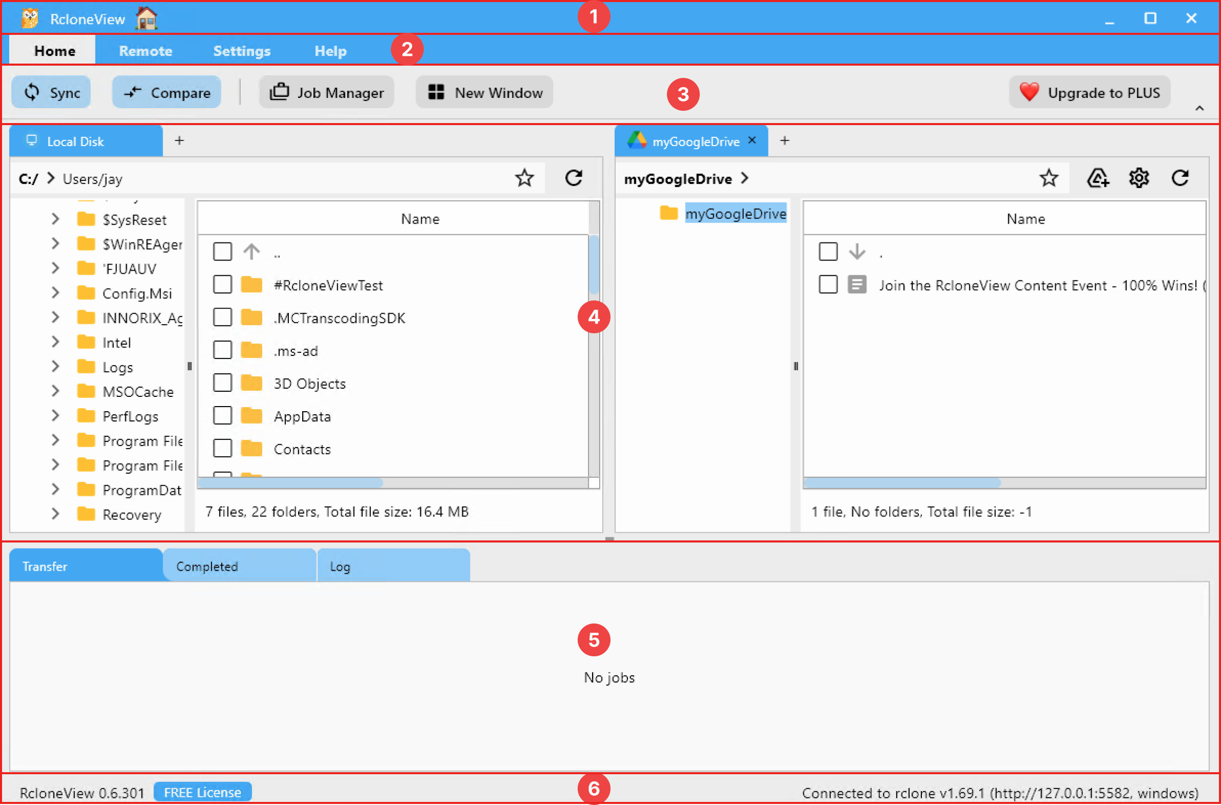 RcloneView user interface overview