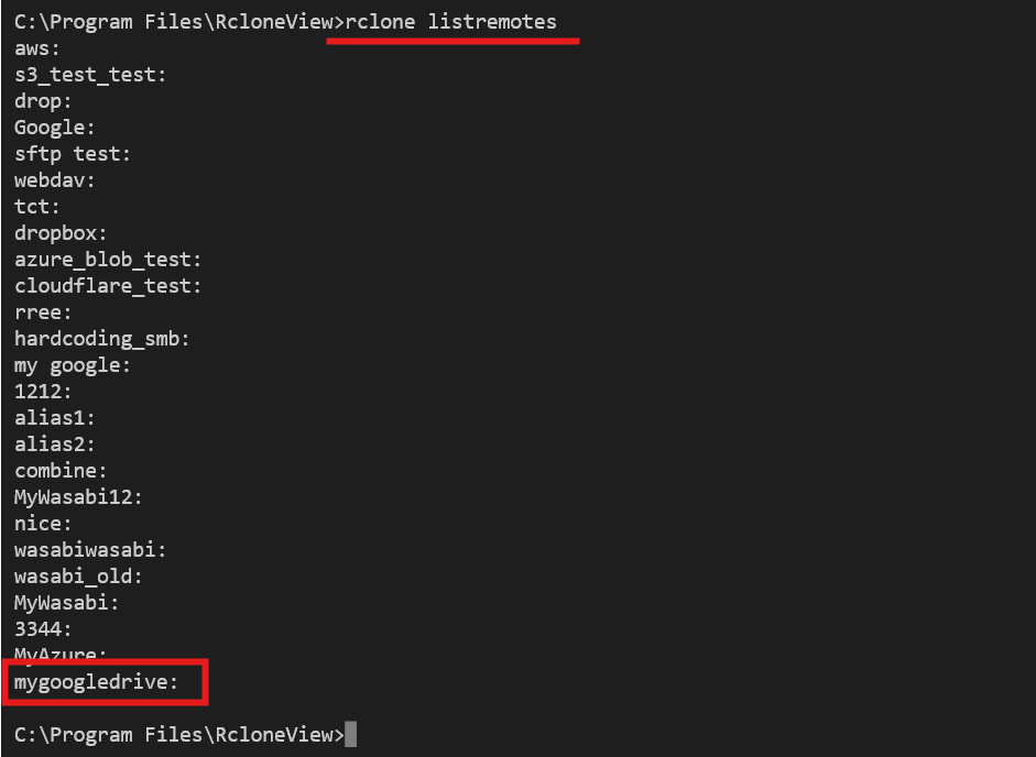 rclone config create check