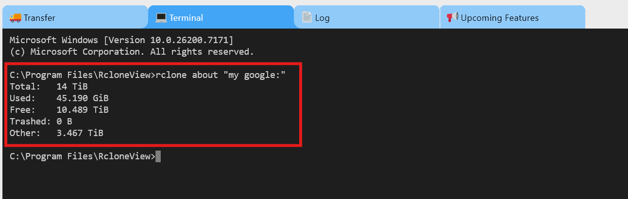 terminal about my google result
