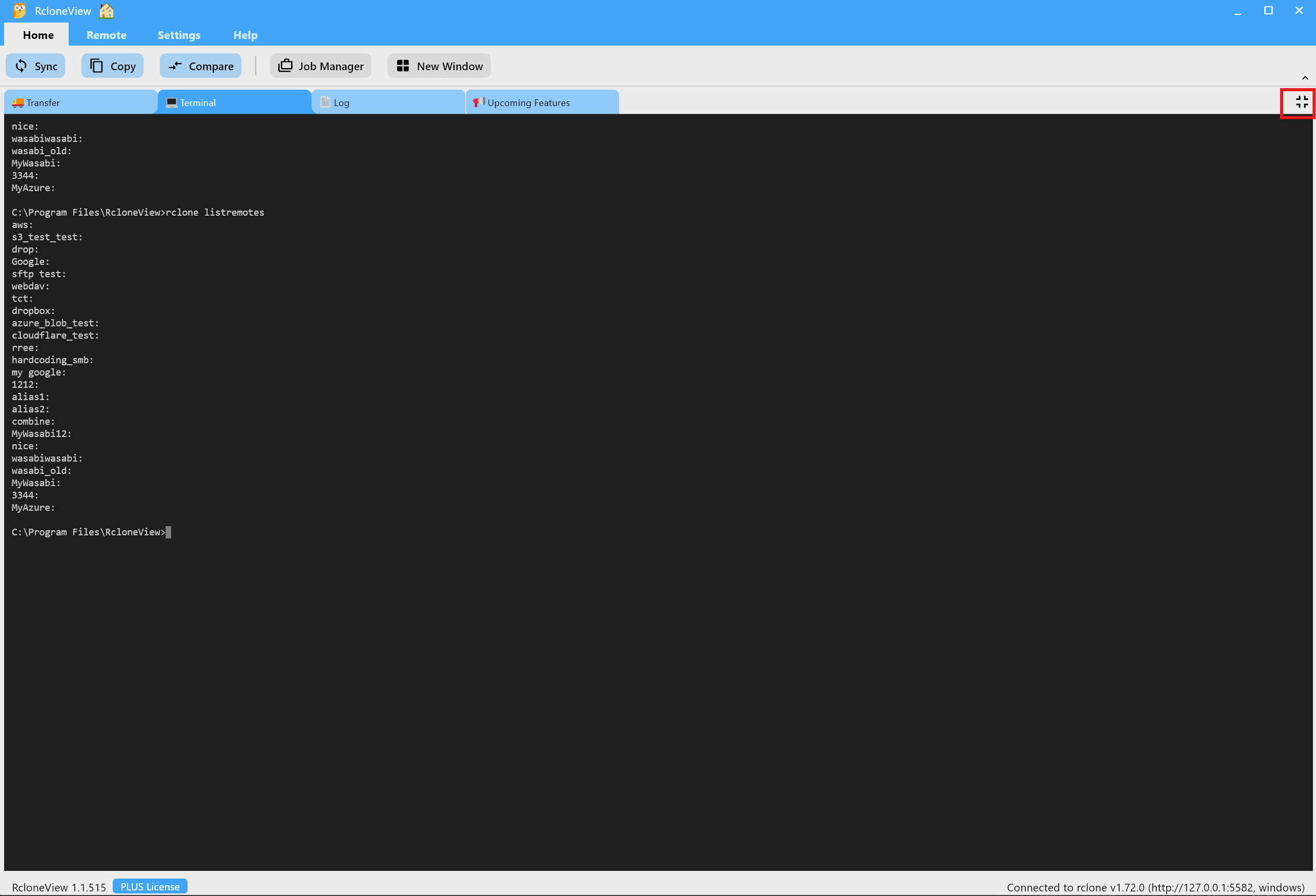 Shrink Terminal view