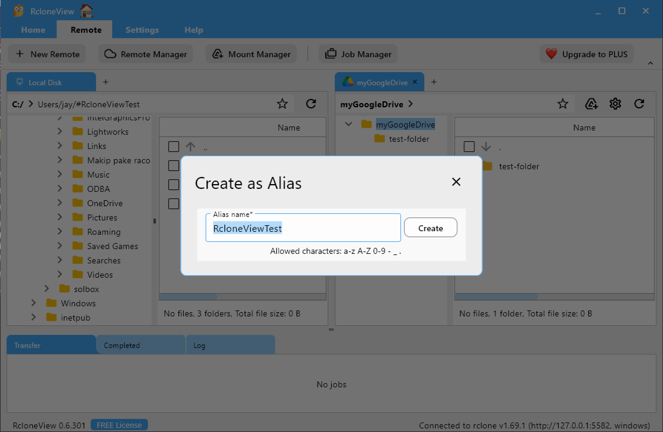 add new alias remote name
