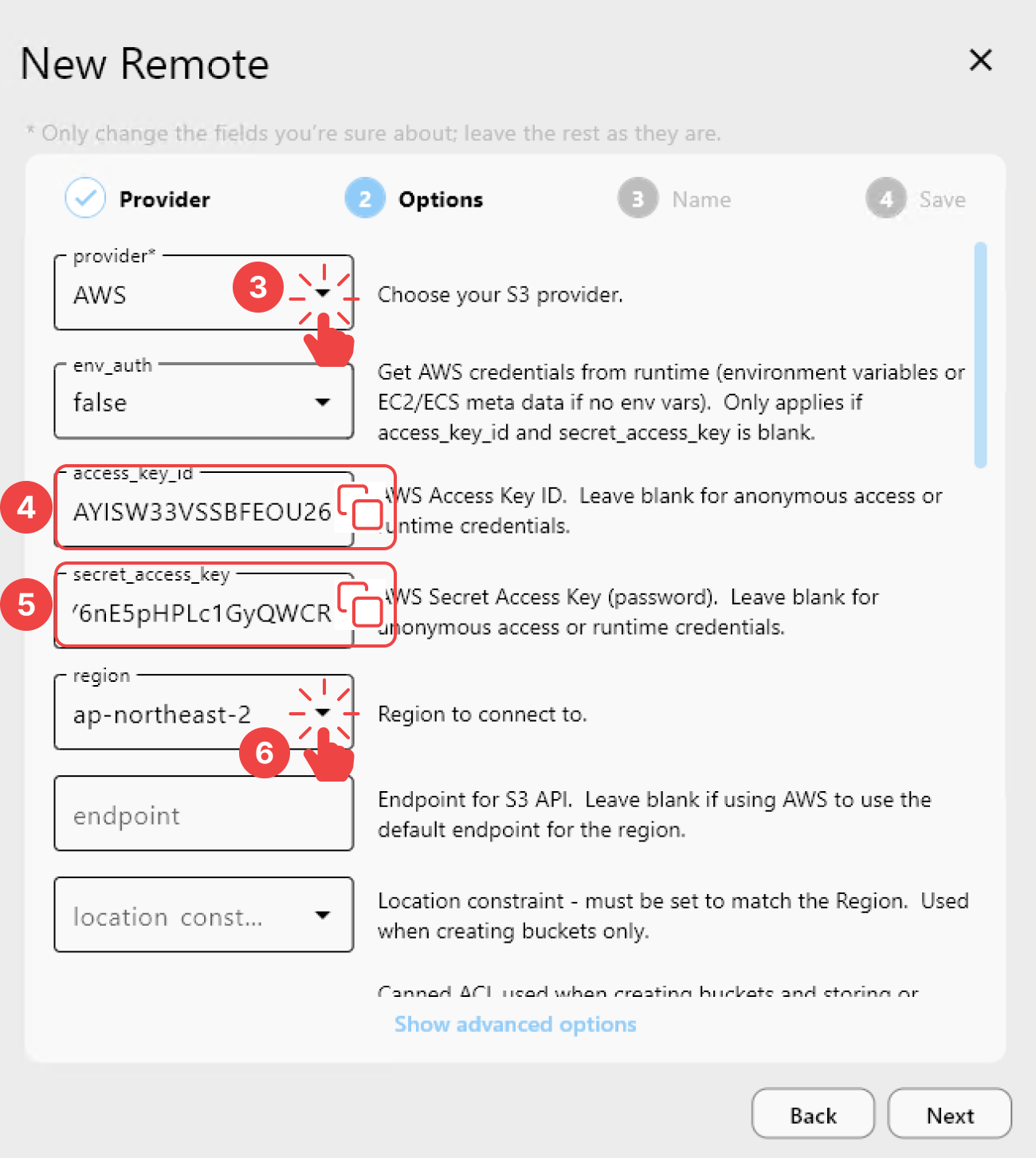 add new s3 remote options