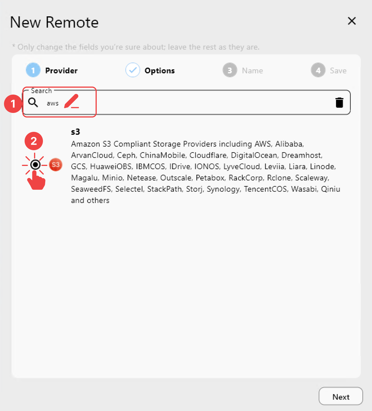 add new aws s3 remote