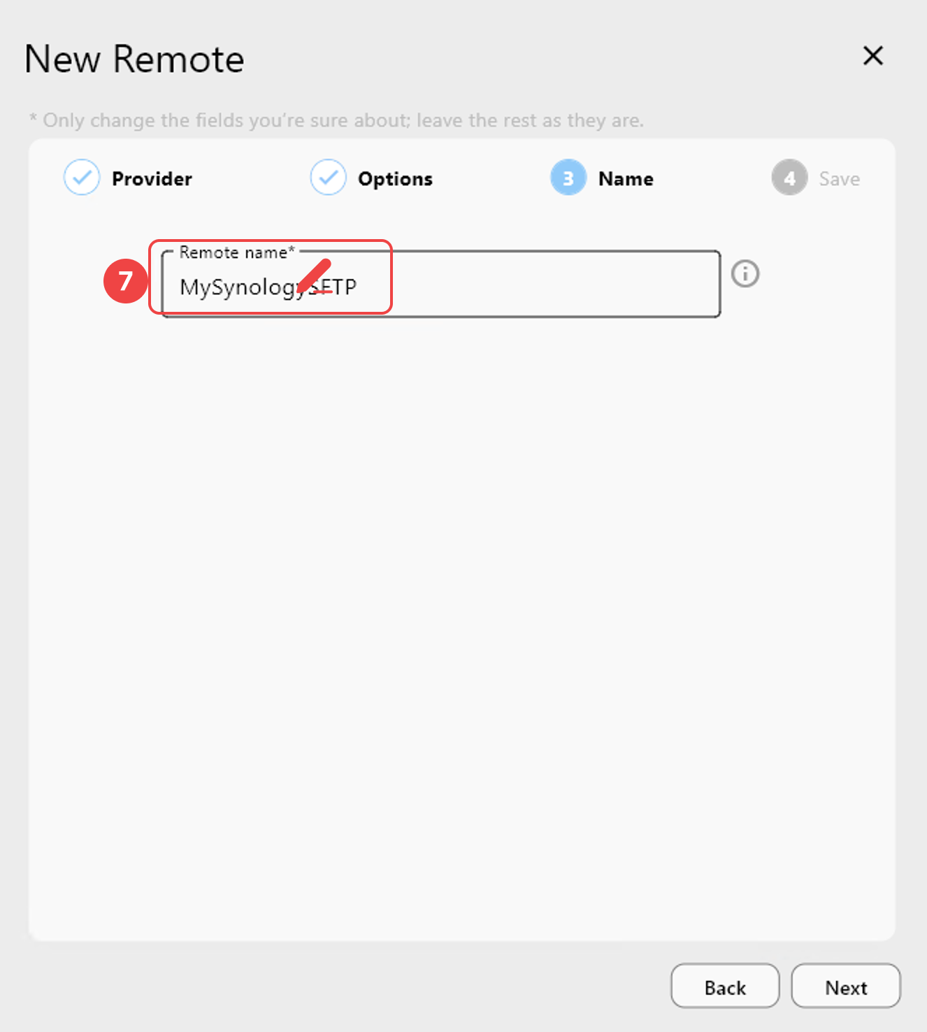 add sftp remote name