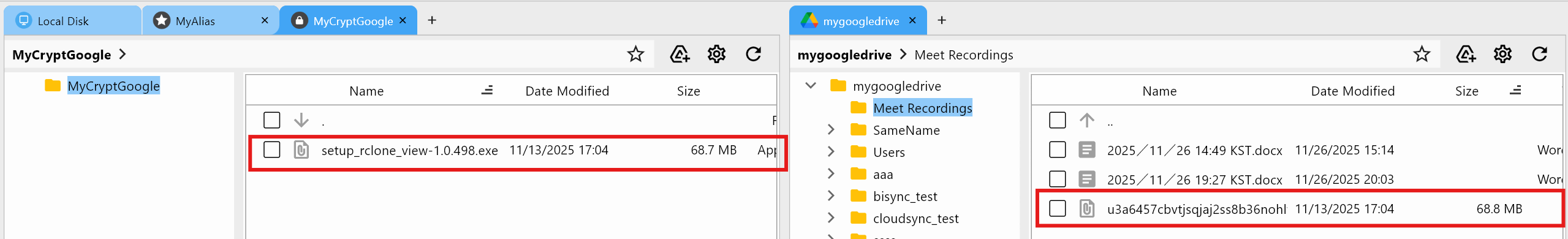 Crypt vs base view comparison