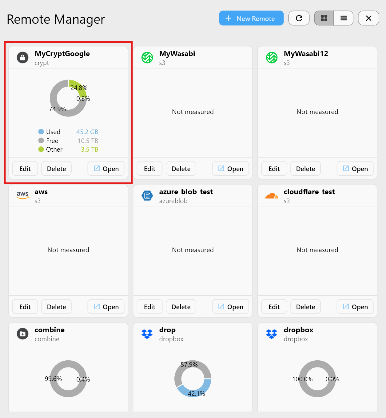 Crypt remote in Remote Manager