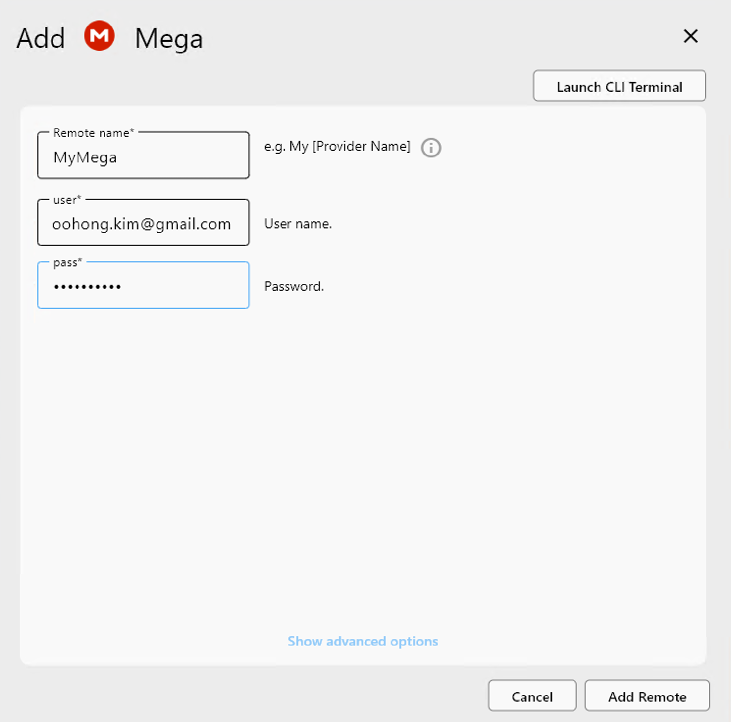 remote configure mega