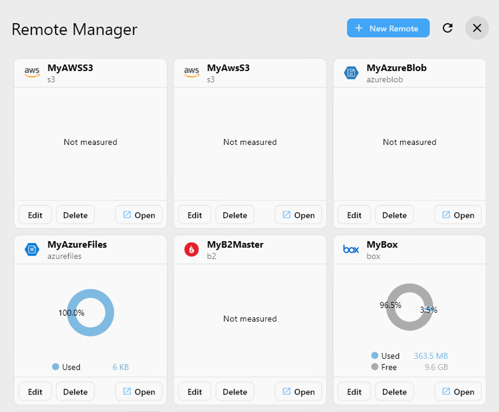remote manager backblaze view