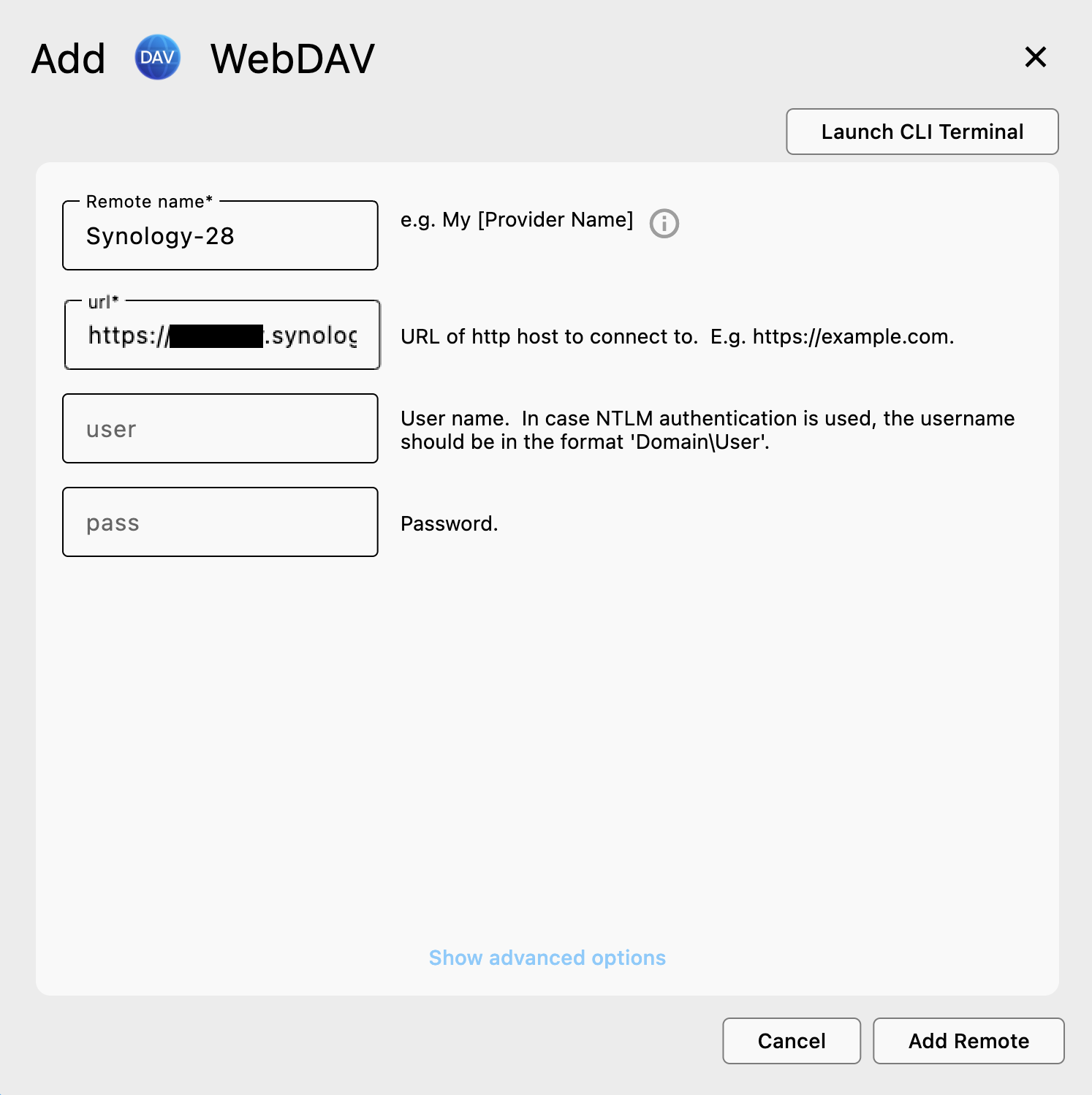 add synology webdav remote