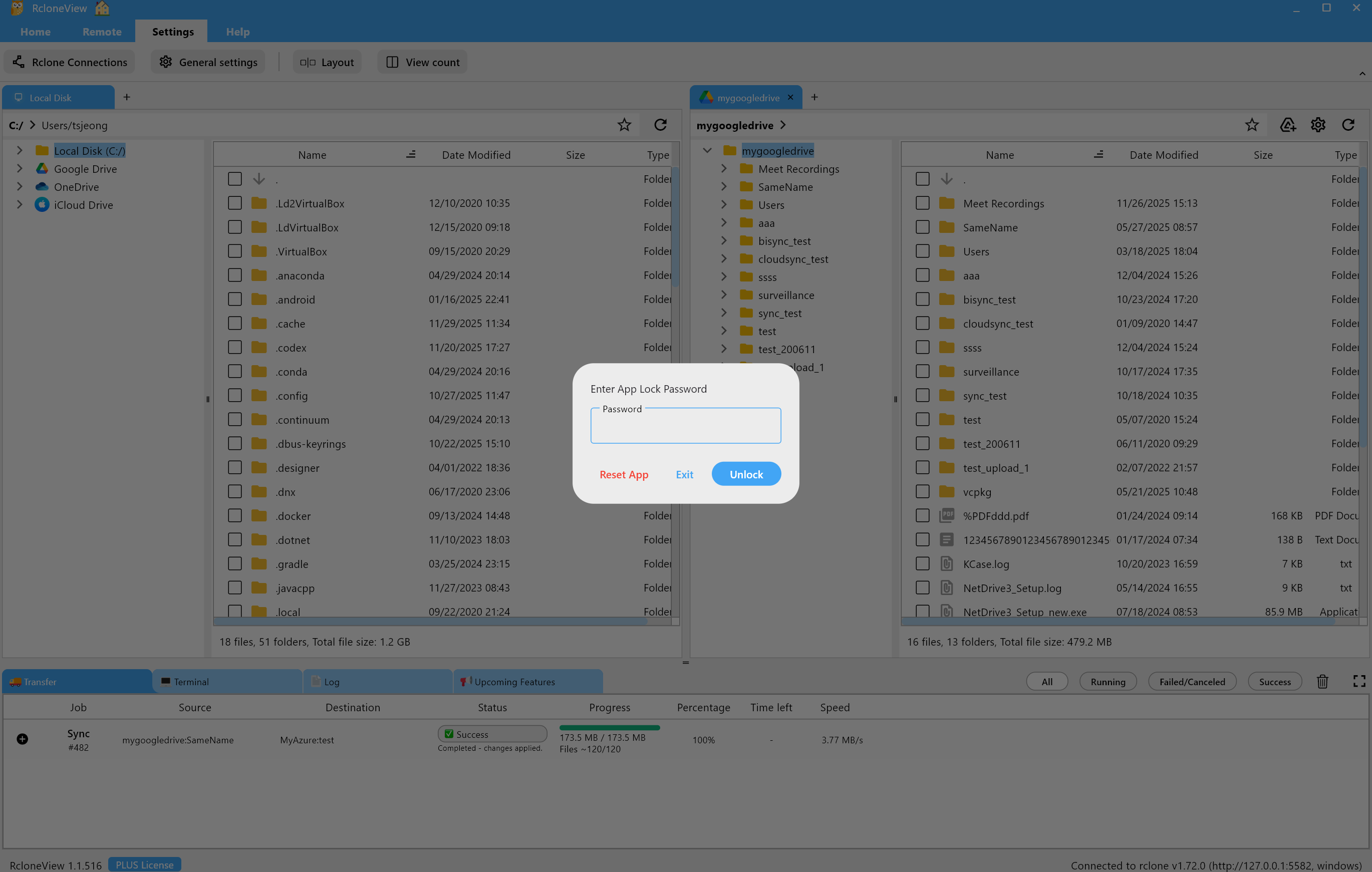 App Lock enabled screen