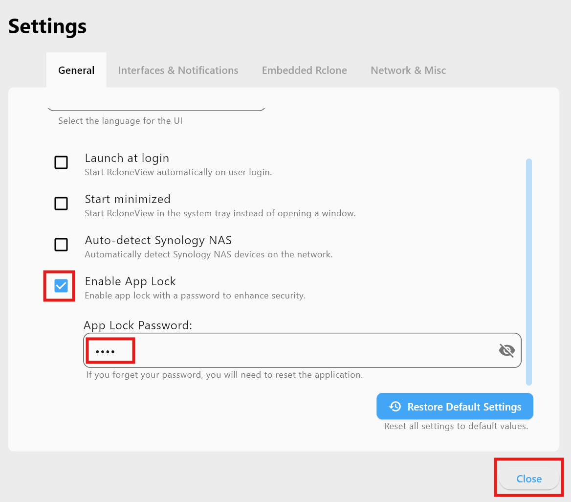 Set App Lock password