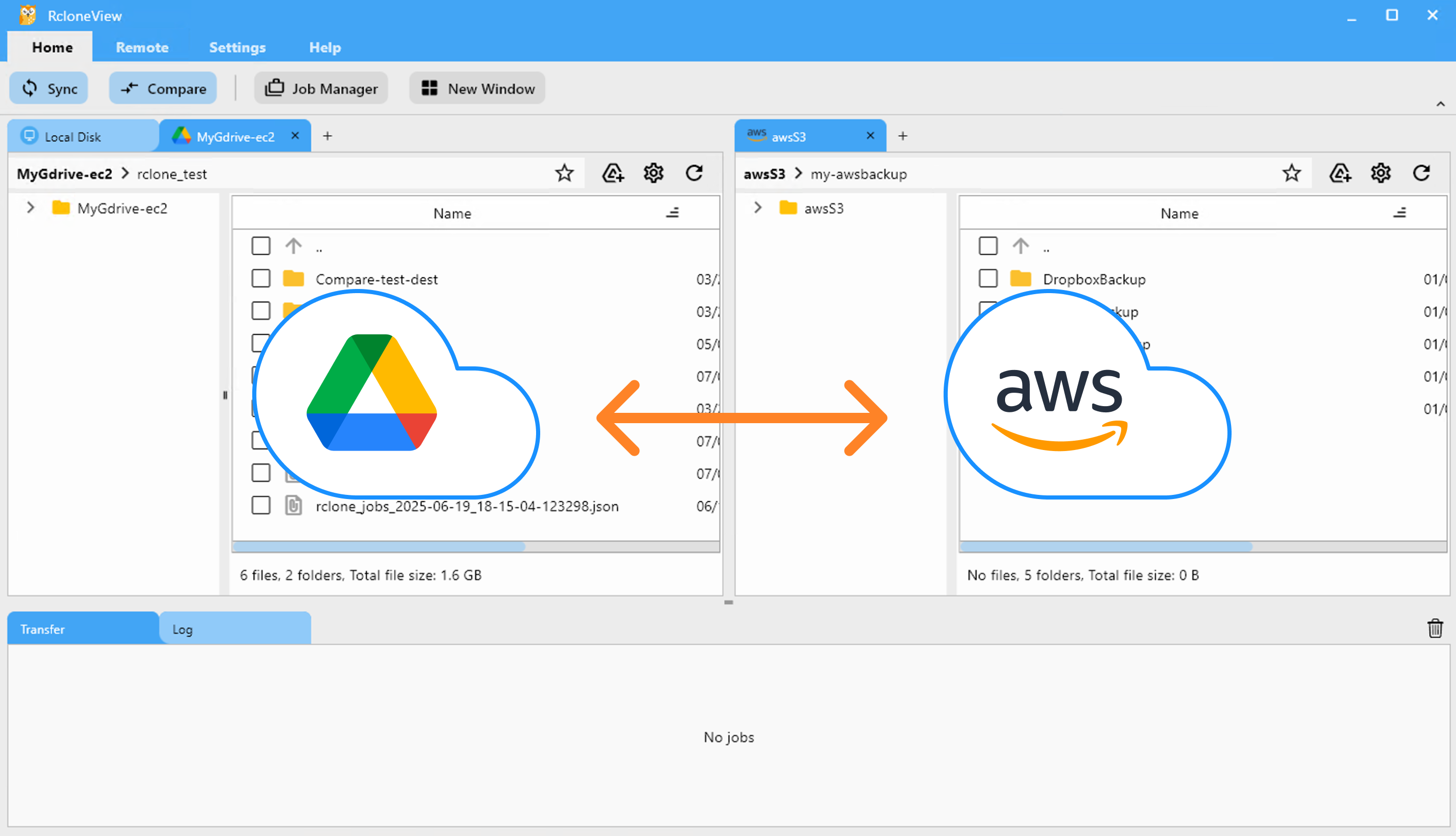 browsing aws s3 and google drive via ec2 rclone