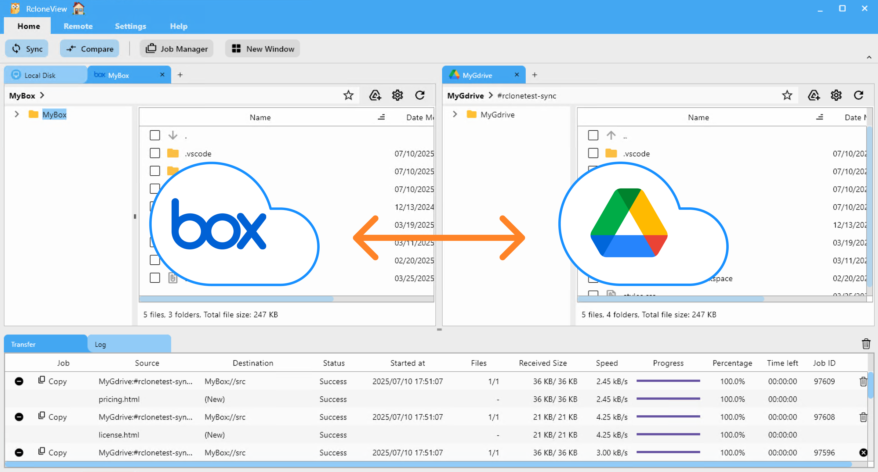 open box and google drive remotes