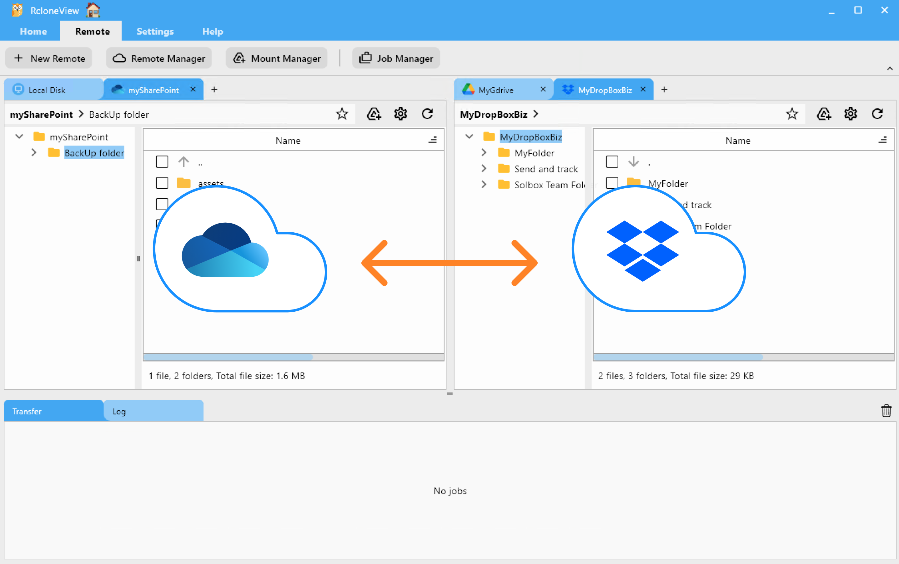 open onedrive and dropbox remotes