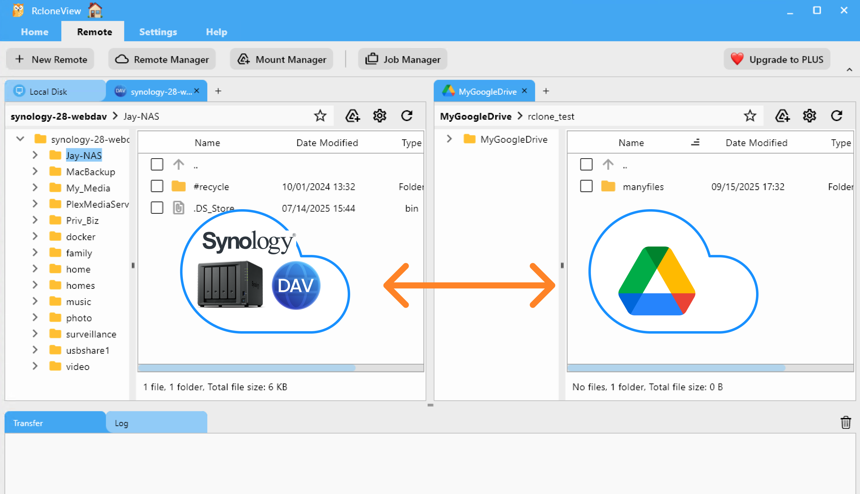 synology nas webdav and google drive