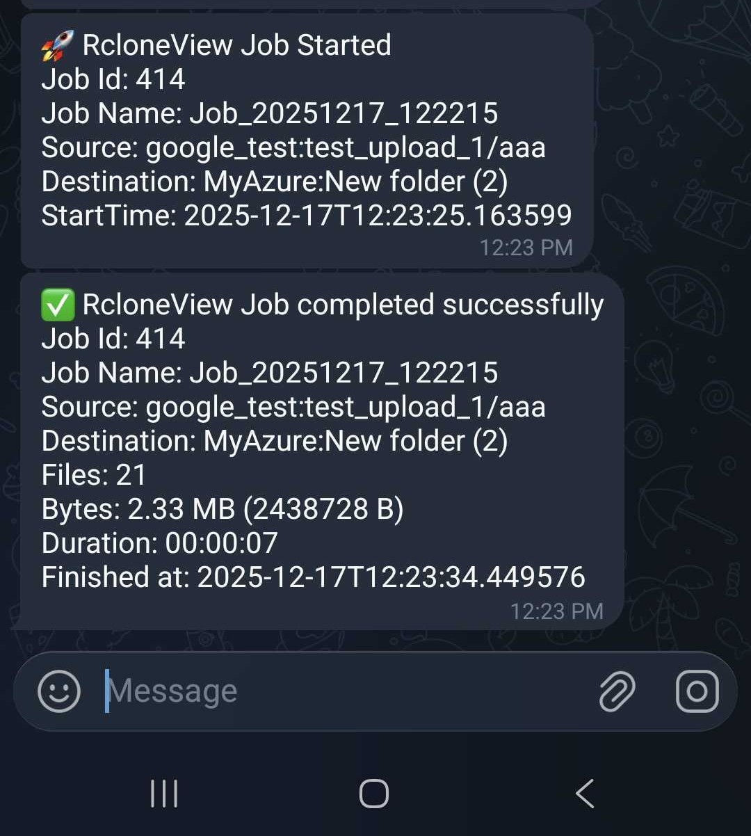 telegram job notifications