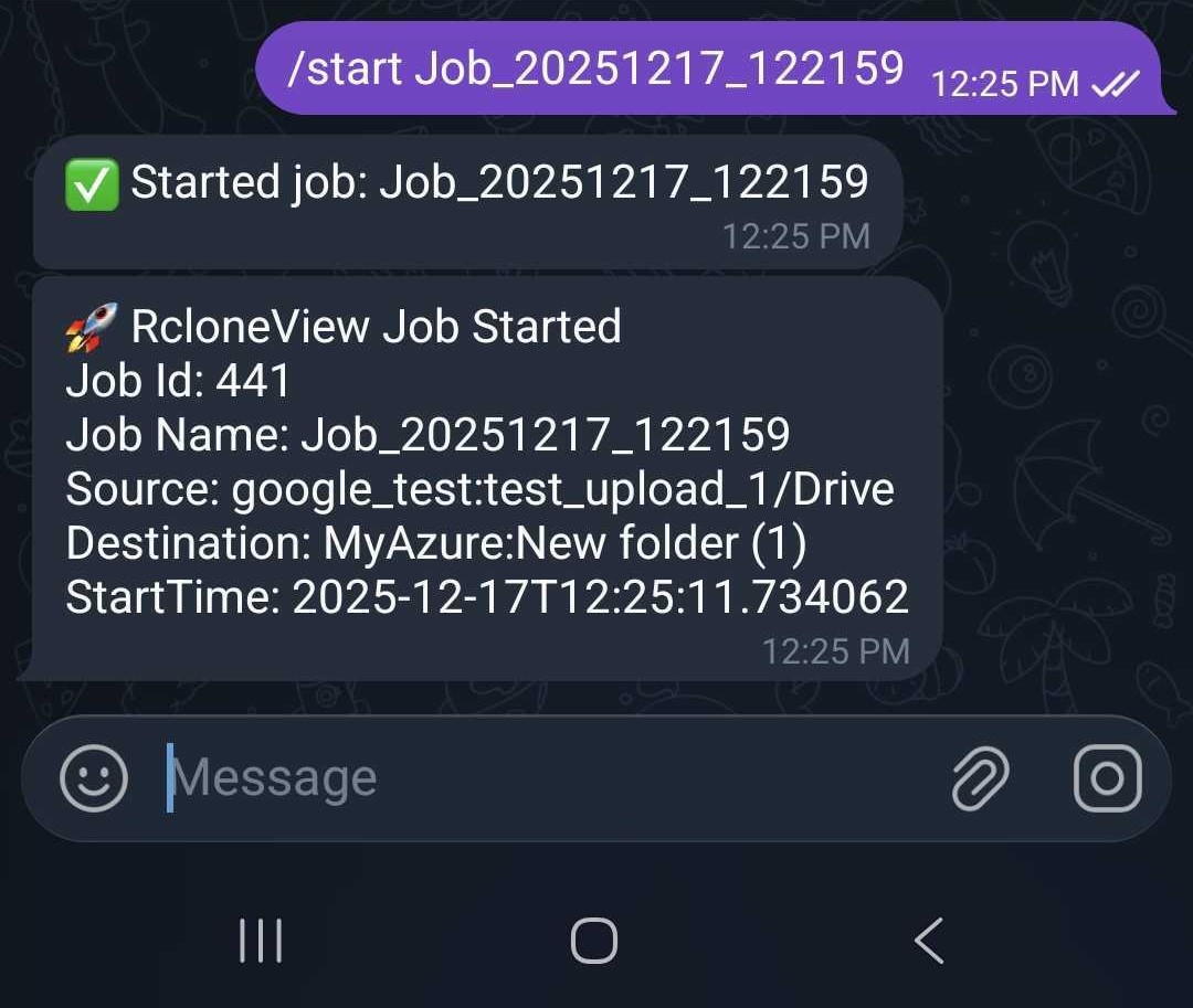 telegram start by job name