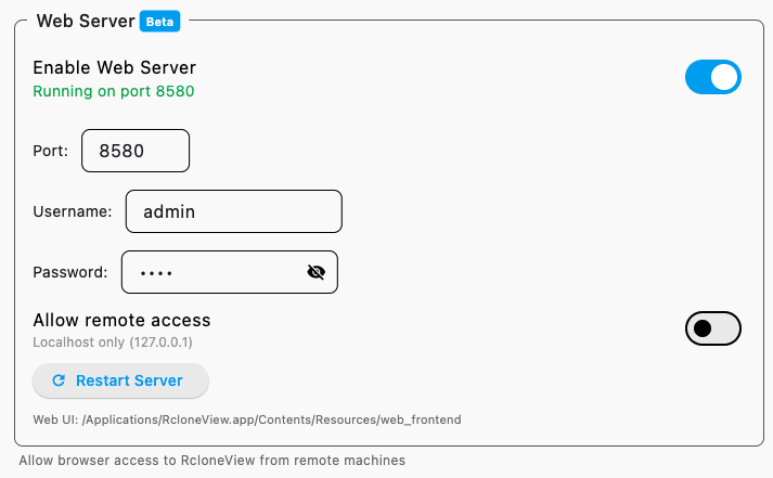 Web Server running on port 8580