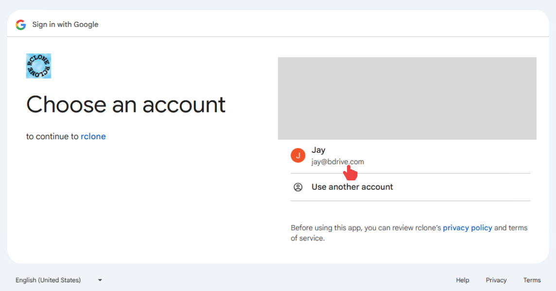 google choose account